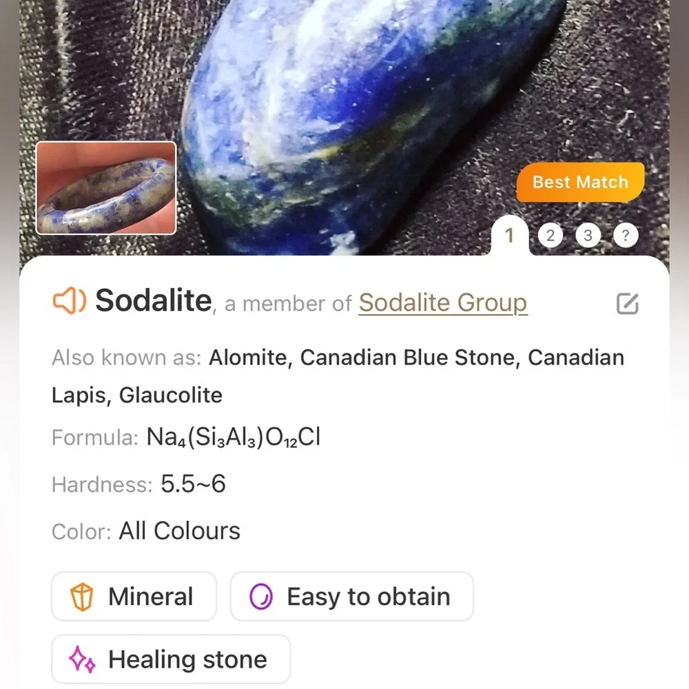 Handcrafted genuine sodalite stone band ring 9.5